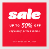 Autocollant Pour Fenêtre Enseigne de vente classique rétro rouge Bubble (Feuille)