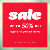 Autocollant Pour Fenêtre Enseigne de vente classique rétro rouge Bubble (Feuille 3)