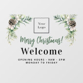 Autocollant Pour Fenêtre Enseigne d'entreprise de Noël heures d'ouverture d (Feuille)