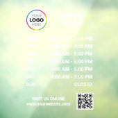 Autocollant Pour Fenêtre Enseigne des heures d'ouverture avec QR code - Mod (Feuille 3)