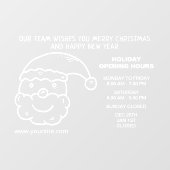 Autocollant Pour Fenêtre Enseigne d'horaires d'ouverture pour les fêtes (Feuille)