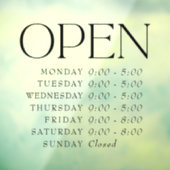 Autocollant Pour Fenêtre Enseigne Ouverte Élégante en Serif pour Commerce H (Feuille 3)