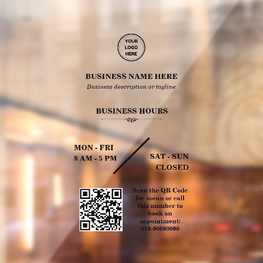 Autocollant Pour Fenêtre Enseigne personnalisée d'heures d'ouverture de mag (Feuille 2)