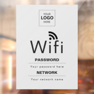 Autocollant Pour Fenêtre Enseigne WiFi personnalisée pour entreprise avec v