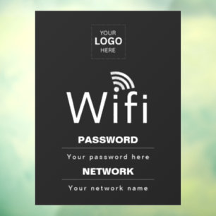 Autocollant Pour Fenêtre Enseigne WiFi personnalisée pour entreprise avec v
