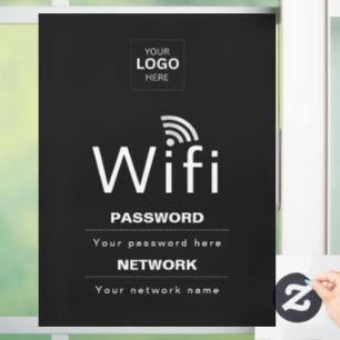 Autocollant Pour Fenêtre Enseigne WiFi personnalisée pour entreprise avec v