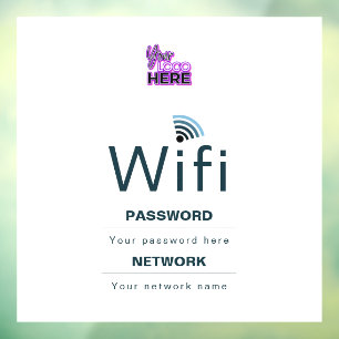 Autocollant Pour Fenêtre Enseigne WiFi personnalisée pour votre entreprise
