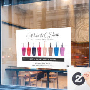Autocollant Pour Fenêtre Ensemble de couleurs de vernis à ongles Salon de m
