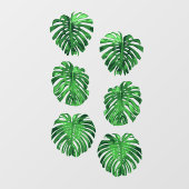 Autocollant Pour Fenêtre Ensemble de Feuilles de la jungle verte tropicale (Feuille)