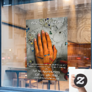 Autocollant Pour Fenêtre Ensemble de personnalisation de salon de manucure