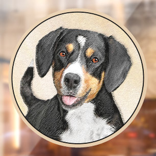Autocollant Pour Fenêtre Entlebucher Mountain Dog Painting Original Chien A
