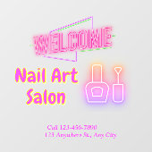 Autocollant Pour Fenêtre Entrée de Salon d'Art Nail Clair - Personnalisé (Feuille)