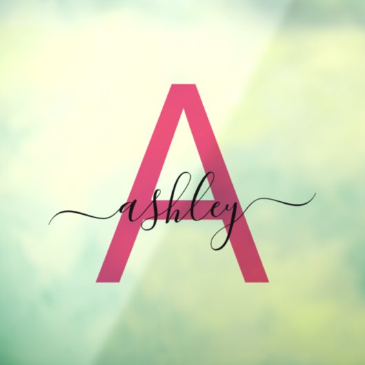 Autocollant Pour Fenêtre Entreprise Commerciale Nom Monogramme Rose Clair (Feuille 3)