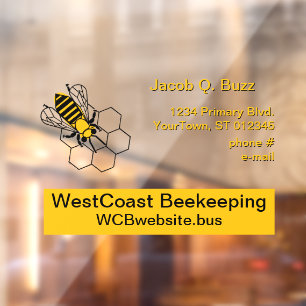 Autocollant pour fenêtre - Entreprise d'abeilles