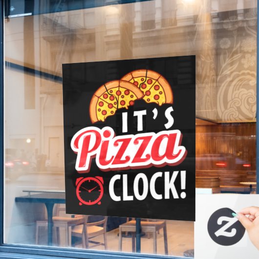 Autocollant Pour Fenêtre Entreprise d'art de mots de magasin de pizza cool (Fenêtre de café)