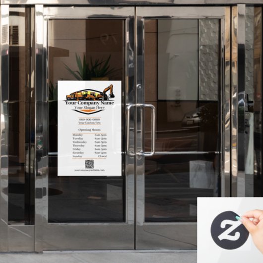 Autocollant Pour Fenêtre Entreprise de Construction de Matériel Lourd Profe (Porte de bureau)