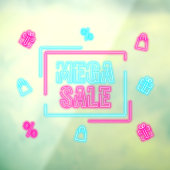 Autocollant Pour Fenêtre Entreprise de Faux Soldes Mega Neon (Feuille 3)