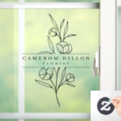 Autocollant Pour Fenêtre Entreprise de fleuriste dessinée à la main (Maison)