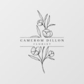 Autocollant Pour Fenêtre Entreprise de fleuriste dessinée à la main (Feuille)