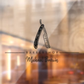 Autocollant Pour Fenêtre Entreprise de logo de rasoir de barbier (Feuille 2)