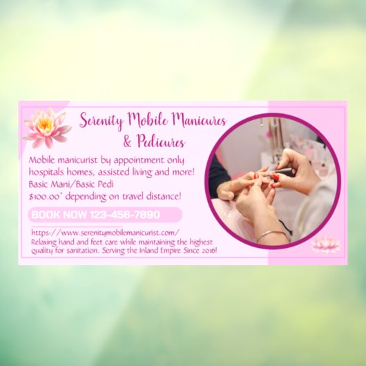 Autocollant Pour Fenêtre Entreprise de manucure pédicure personnalisée pour (Feuille 3)