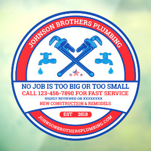 Autocollant Pour Fenêtre Entreprise de plomberie personnalisée Grande façad