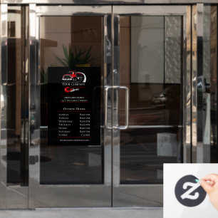 Autocollant Pour Fenêtre Entreprise de remorquage professionnelle, Heures d