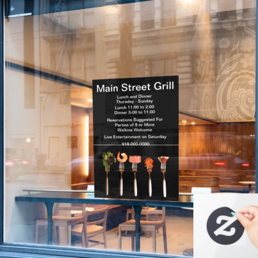 Autocollant Pour Fenêtre Entreprise de restaurant moderne de la nourriture  (Fenêtre de café)