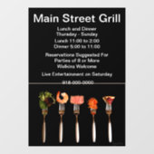 Autocollant Pour Fenêtre Entreprise de restaurant moderne de la nourriture  (Feuille)