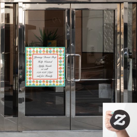 Autocollant Pour Fenêtre Entreprise de salon de café Donut Personnaliser Ai (Porte de bureau)