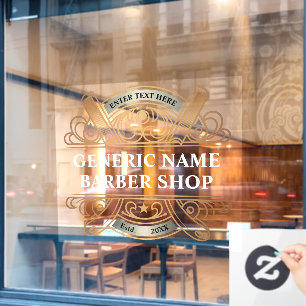 Autocollant Pour Fenêtre Entreprise de salon de coiffure personnalisé rasoi