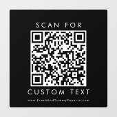 Autocollant Pour Fenêtre Entreprise de typographie noire chic Code QR perso (Feuille)