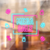 Autocollant Pour Fenêtre Entreprise de Vente Faux Néon Méga (Feuille 2)