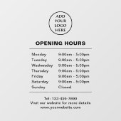 Autocollant Pour Fenêtre Entreprise Heures d'ouverture de la société Logo i (Feuille)