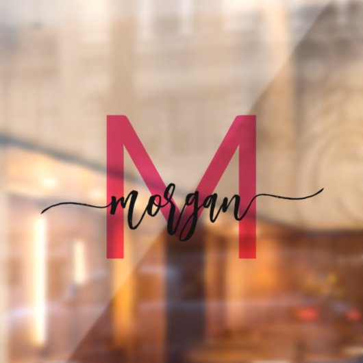 Autocollant Pour Fenêtre Entreprise Marque Nom Monogramme Rose Clair (Feuille 2)