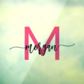 Autocollant Pour Fenêtre Entreprise Marque Nom Monogramme Rose Clair (Feuille 3)