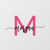 Autocollant Pour Fenêtre Entreprise Marque Nom Monogramme Rose Clair (Feuille)