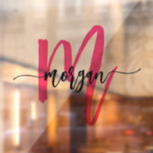 Autocollant Pour Fenêtre Entreprise Marque Nom Monogramme Rose Clair (Feuille 2)