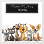 Autocollant Pour Fenêtre Entreprise Moderne de Gardiennage de Chats Chiens  (Feuille)