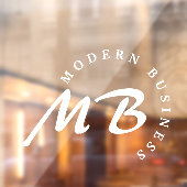 Autocollant Pour Fenêtre Entreprise moderne Monogramme Typographie courbe (Feuille 2)