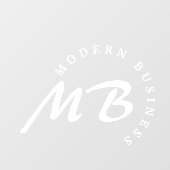 Autocollant Pour Fenêtre Entreprise moderne Monogramme Typographie courbe (Feuille)