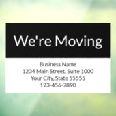 Autocollant Pour Fenêtre Entreprise Nous déménageons Faire-part noir et bla (Feuille 3)