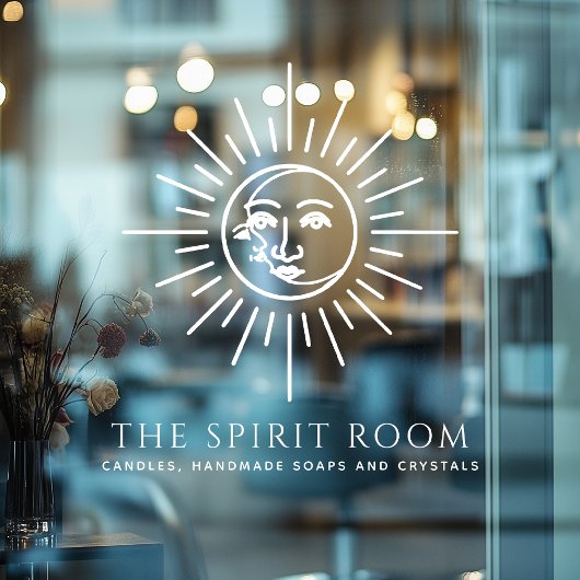 Autocollant Pour Fenêtre Entreprise Soleil et Lune Célestes