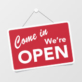 Autocollant Pour Fenêtre Entrez, nous sommes ouverts (Feuille)