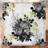 Autocollant Pour Fenêtre Ephemera Black & Gold Floral (Feuille 2)