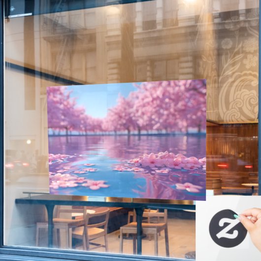 Autocollant Pour Fenêtre Ephemeral Bloom (Fenêtre de café)