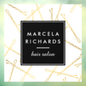 Autocollant Pour Fenêtre Épingles à cheveux Bobby Chic Gold Salon de coiffu (Feuille 3)