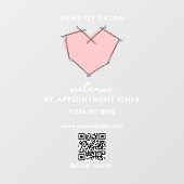 Autocollant Pour Fenêtre Épingles Bobby Réservation Uniquement Heures d'Ouv (Feuille)