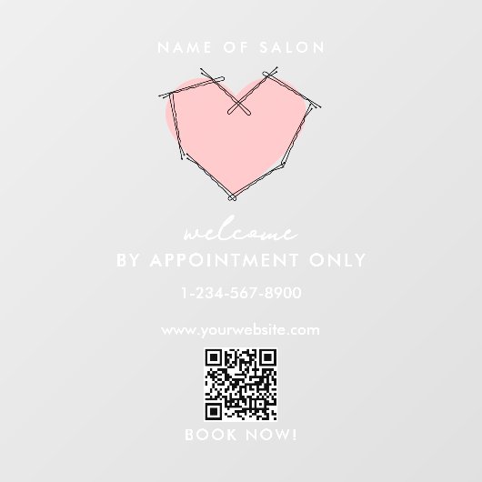 Autocollant Pour Fenêtre Épingles Bobby Réservation Uniquement Heures d'Ouv (Feuille)