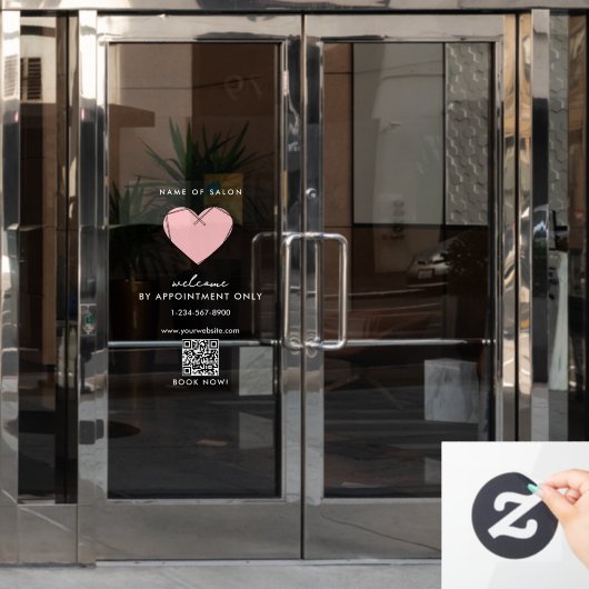 Autocollant Pour Fenêtre Épingles Bobby Réservation Uniquement Heures d'Ouv (Porte de bureau)